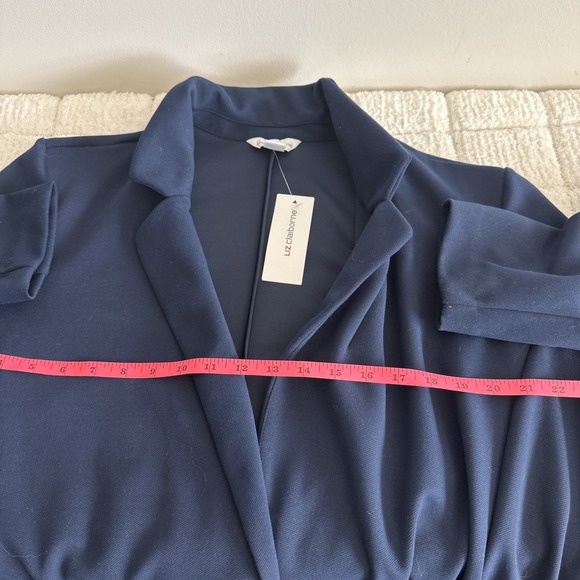NWT Liz Claiborne Womens Blue Blazer Jacket XL Career Oversized Office Academia - Picture 10 of 12